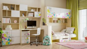 Детская комната Флёр (Белый/корпус Клен) в Иркутске - irkutsk.katalogmebeli.com | фото