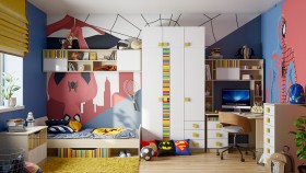 Детская комната Клаксон без машинок (Белый/корпус Клен) в Иркутске - irkutsk.katalogmebeli.com | фото