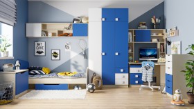 Детская комната Скай (Синий/Белый/корпус Клен) в Иркутске - irkutsk.katalogmebeli.com | фото