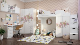 Детская комната Совушки (Белый/корпус Выбеленное дерево) в Иркутске - irkutsk.katalogmebeli.com | фото