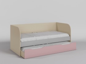 Диван-кровать Грэйси (Розовый/Серый/корпус Клен) в Иркутске - irkutsk.katalogmebeli.com | фото
