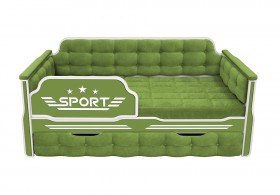 Кровать 170 серии Спорт 1 ящик 76 Зелёный (мягкие боковые накладки) в Иркутске - irkutsk.katalogmebeli.com | фото