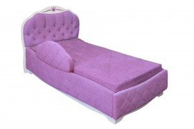 Кровать 190 Гармония Lux 67 Светло-фиолетовый (мягкий бортик) в Иркутске - irkutsk.katalogmebeli.com | фото