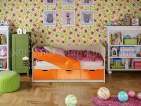 Кровать Бабочки 1,6м (Оранжевый металлик) в Иркутске - irkutsk.katalogmebeli.com | фото