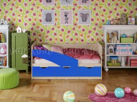Кровать Бабочки 1,8м (Синий матовый) в Иркутске - irkutsk.katalogmebeli.com | фото