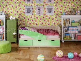 Кровать Бабочки 2,0м (Салатовый металлик) в Иркутске - irkutsk.katalogmebeli.com | фото