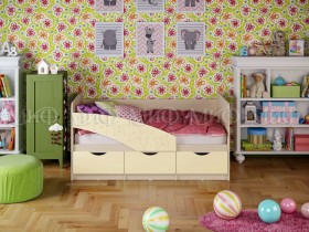 Кровать Бабочки 2,0м (Ваниль матовый) в Иркутске - irkutsk.katalogmebeli.com | фото