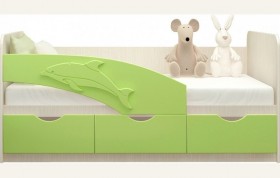Кровать детская 1,6м Дельфин (Салатовый металлик) в Иркутске - irkutsk.katalogmebeli.com | фото