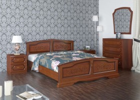 Кровать Елена из массива сосны 1200*2000 Орех в Иркутске - irkutsk.katalogmebeli.com | фото