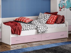Кровать Fashion-1 Вега 0,9 м (Белый/Розовый) в Иркутске - irkutsk.katalogmebeli.com | фото