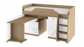 Кровать комбинированная «Оксфорд» (Ривьера/Белый с рисунком) в Иркутске - irkutsk.katalogmebeli.com | фото 3