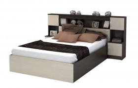 Кровать с прикроватным блоком КР 552 Спальня Basya (венге/белфорт) в Иркутске - irkutsk.katalogmebeli.com | фото