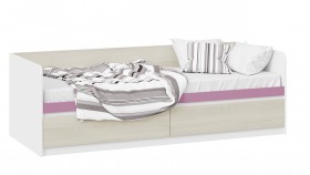 Кровать «Сканди» с 2 ящиками Дуб Гарден/Белый/Лиловый в Иркутске - irkutsk.katalogmebeli.com | фото