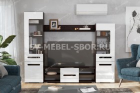 Мебель для гостиной МГС 6 (Исполнение 1/Венге/Белый глянец) в Иркутске - irkutsk.katalogmebeli.com | фото 1