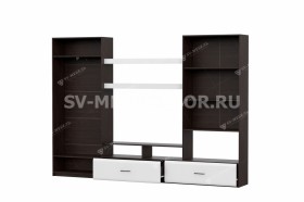 Мебель для гостиной МГС 7 Исполнение 1 Дуб Венге/Белый глянец в Иркутске - irkutsk.katalogmebeli.com | фото