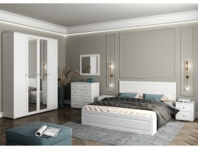 Модульная спальня Барселона (Белый/Белый глянец) в Иркутске - irkutsk.katalogmebeli.com | фото