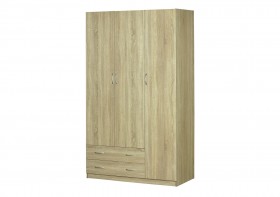 Шкаф для платья и белья 3-х дверный без зеркала Дуб Сонома в Иркутске - irkutsk.katalogmebeli.com | фото