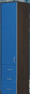 Шкаф-пенал №2 (закрытый) Бодего темный/Голубой в Иркутске - irkutsk.katalogmebeli.com | фото