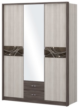 Шкаф трехстворчаты с зеркалом Шк68.1 Николь в Иркутске - irkutsk.katalogmebeli.com | фото